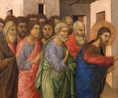 Jesus Opens the Eyes of a Man Born Blind (detail) by Duccio di Buoninsegna